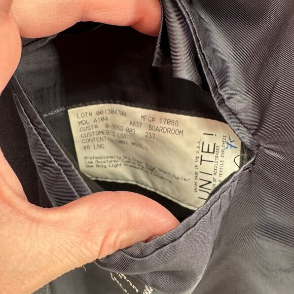 Hickey Freeman Boardroom Blazer Jacket Mens 48 Long Black Gray Pinstripe Wool - Picture 10 of 10